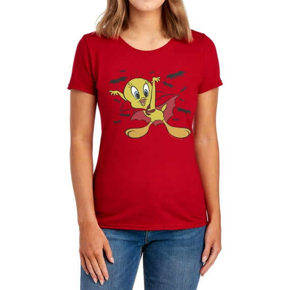Looney Tunes Vampire Tweety Women's T Shirt, Red, X-Large