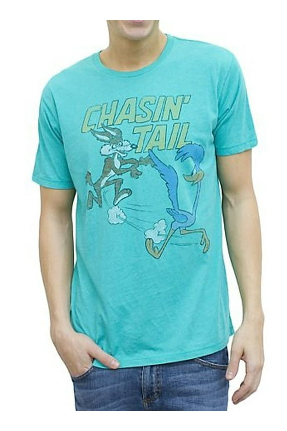 Looney Tunes Vintage Inspired Chasin' Tail Adult Lagoon Blue T-Shirt