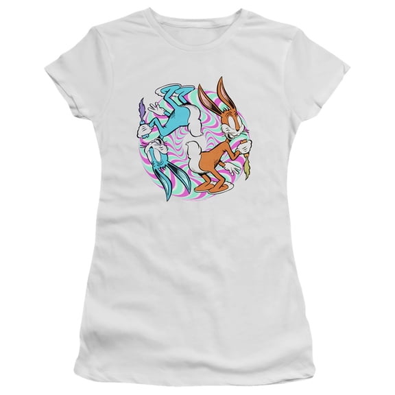 Looney Tunes Wacky Wabbit S/S Junior Women's T-Shirt Sheer White