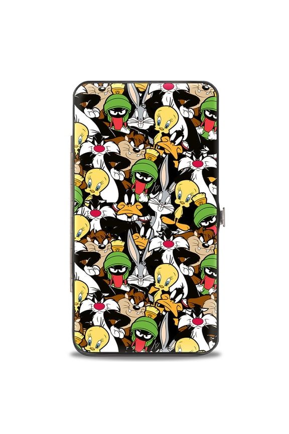 Looney Tunes Wallet, Hinged, Looney Tunes Character Stacked Collage, Vegan Leather