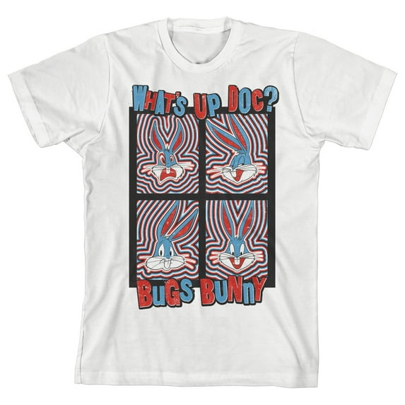 Looney Tunes What's Up Doc? Bugs Bunny Cartoon Toddler Boy's White Graphic Tee-2T