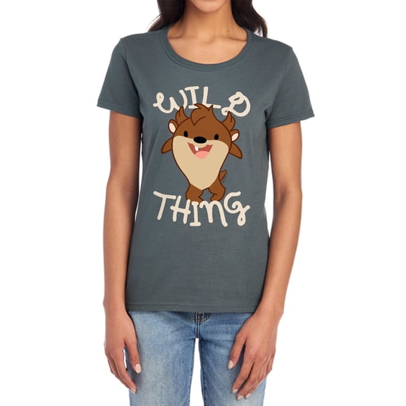 Looney Tunes Wild Thing Kid Women's T Shirt, Charcoal, 2X-Large