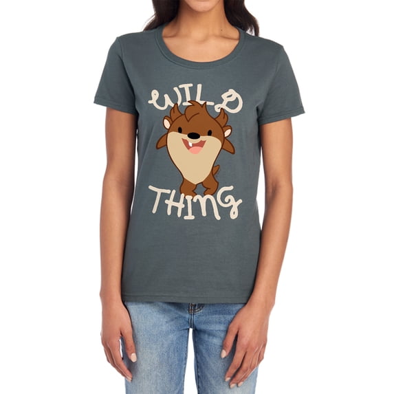 Looney Tunes Wild Thing Kid Women's T Shirt, Charcoal, Large