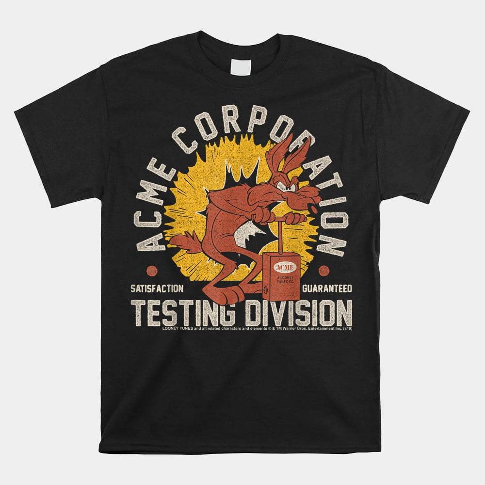 Looney Tunes Wile E Coyote Acme Corporation Testing Shirt