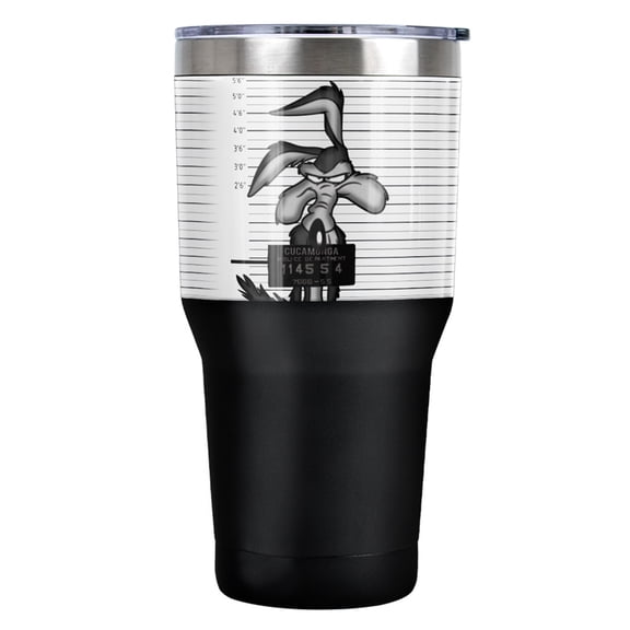 Looney Tunes Wile E. Coyote Busted Stainless Steel Tumbler 30 oz Coffee Travel Cup, Vacuum Insulated & Double Wall with Leakproof Sliding Lid