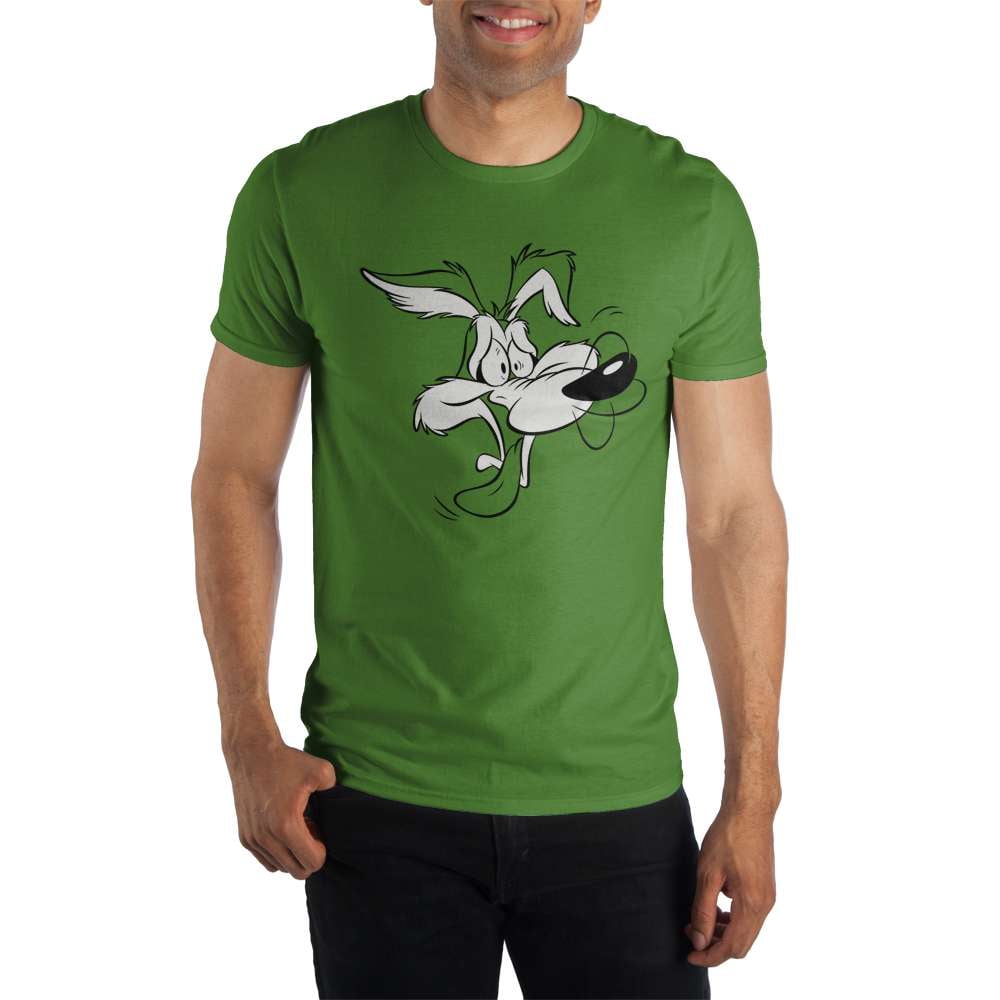 Looney Tunes Wile E. Coyote Men's Green T-Shirt-Small - Walmart.com