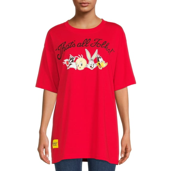 Looney Tunes Women's Juniors Oversized Graphic Tee
