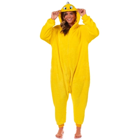Looney Tunes Women's Tweety Bird Kigurumi Union Suit Hooded Costume Loungewear Pajama