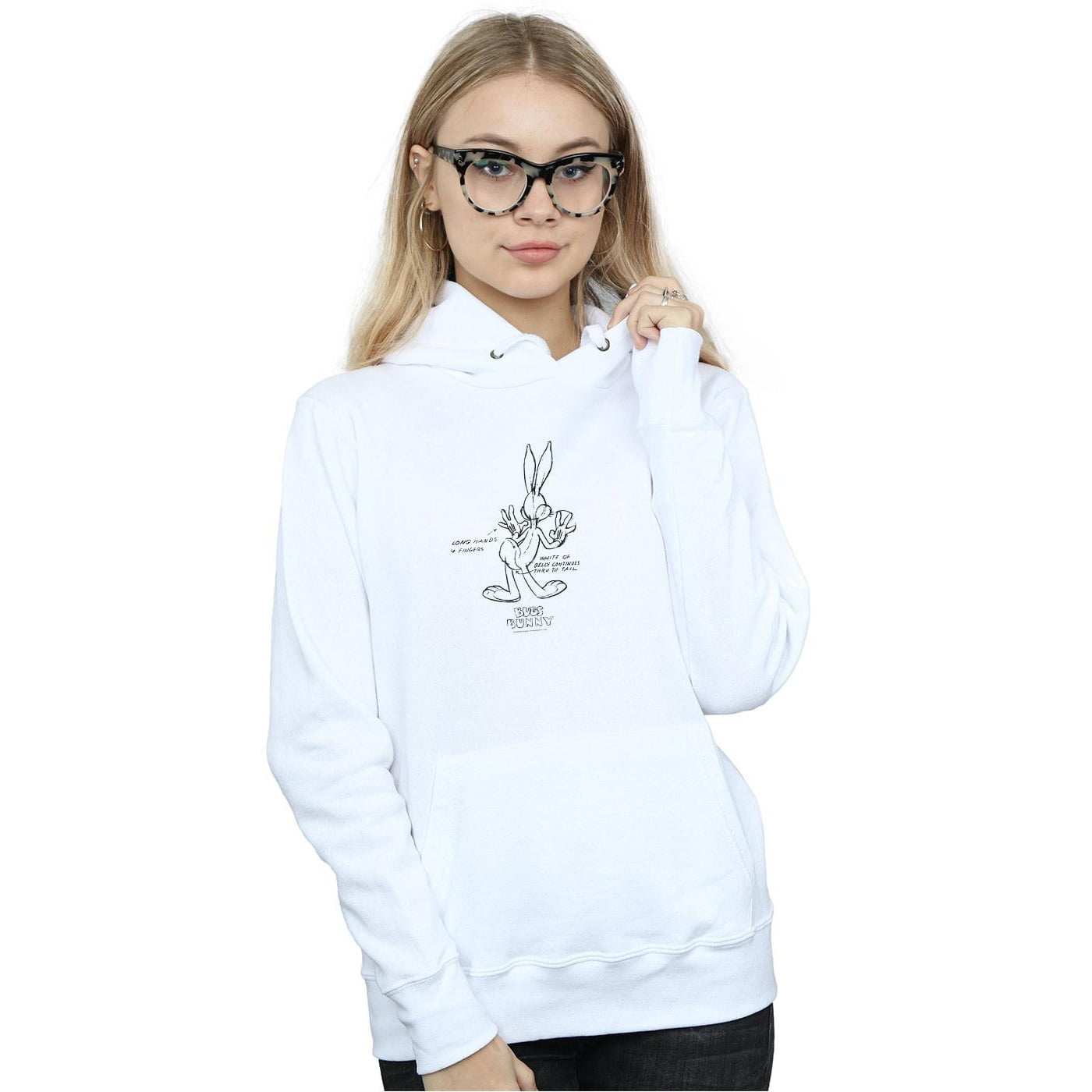 Looney Tunes Womens Bugs Bunny White Belly Hoodie - Walmart.com