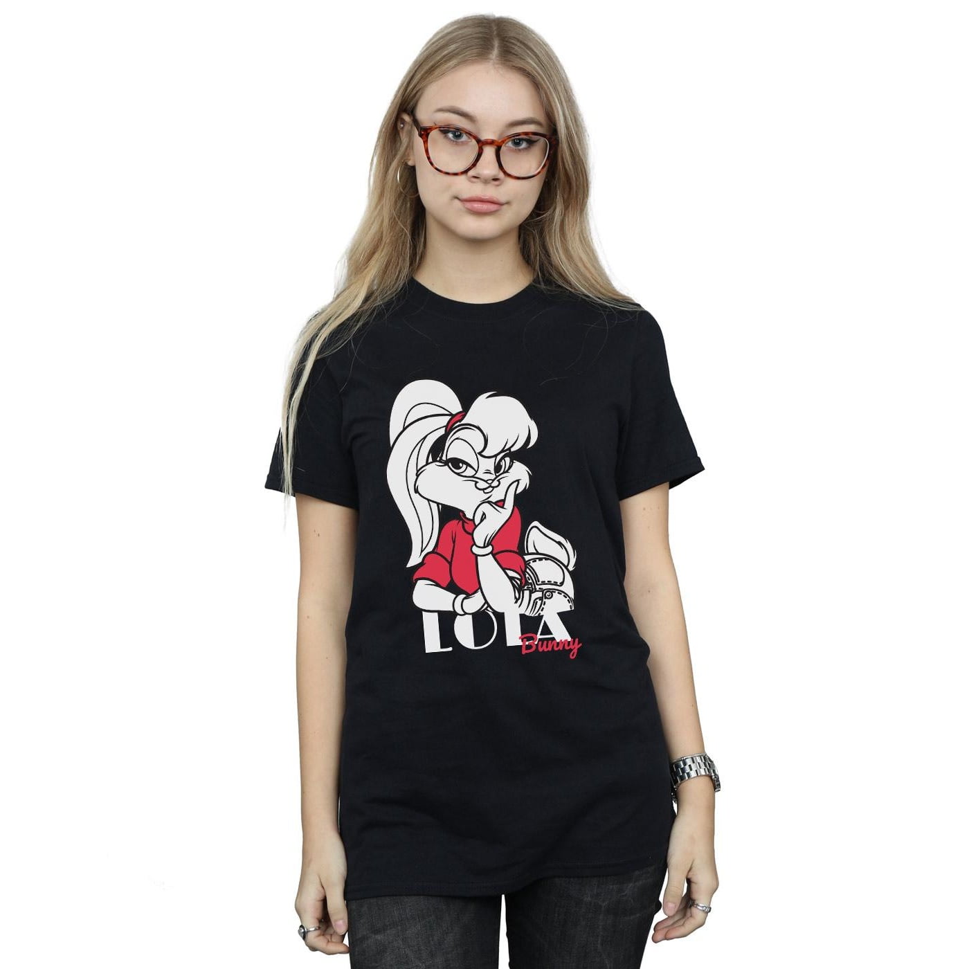 T-Shirt Womens Tunes Looney Lola Boyfriend Classic Bunny