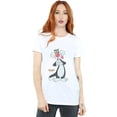 thumbnail image 1 of Looney Tunes Womens Sylvester Distressed Cotton Boyfriend T-Shirt, 1 of 3