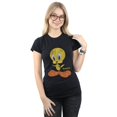 thumbnail image 1 of Looney Tunes Womens Tweety Pie Distressed Cotton T-Shirt, 1 of 3