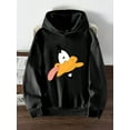 thumbnail image 1 of Looney Tunes X Manfinity Manfinity Joysei Plus Size Men's Black Raglan Hoodie, 1 of 7