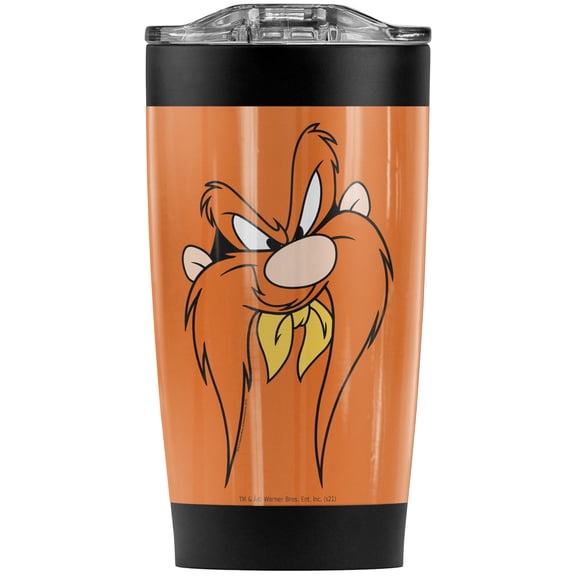 Looney Tunes Yosemite Sam Face Stainless Steel Tumbler 20 oz Coffee Travel Mug/Cup, Vacuum Insulated & Double Wall with Leakproof Sliding Lid | Great for Hot Drinks and Cold Beverages