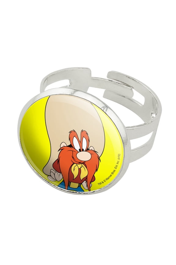 Looney Tunes Yosemite Sam Silver Plated Adjustable Novelty Ring