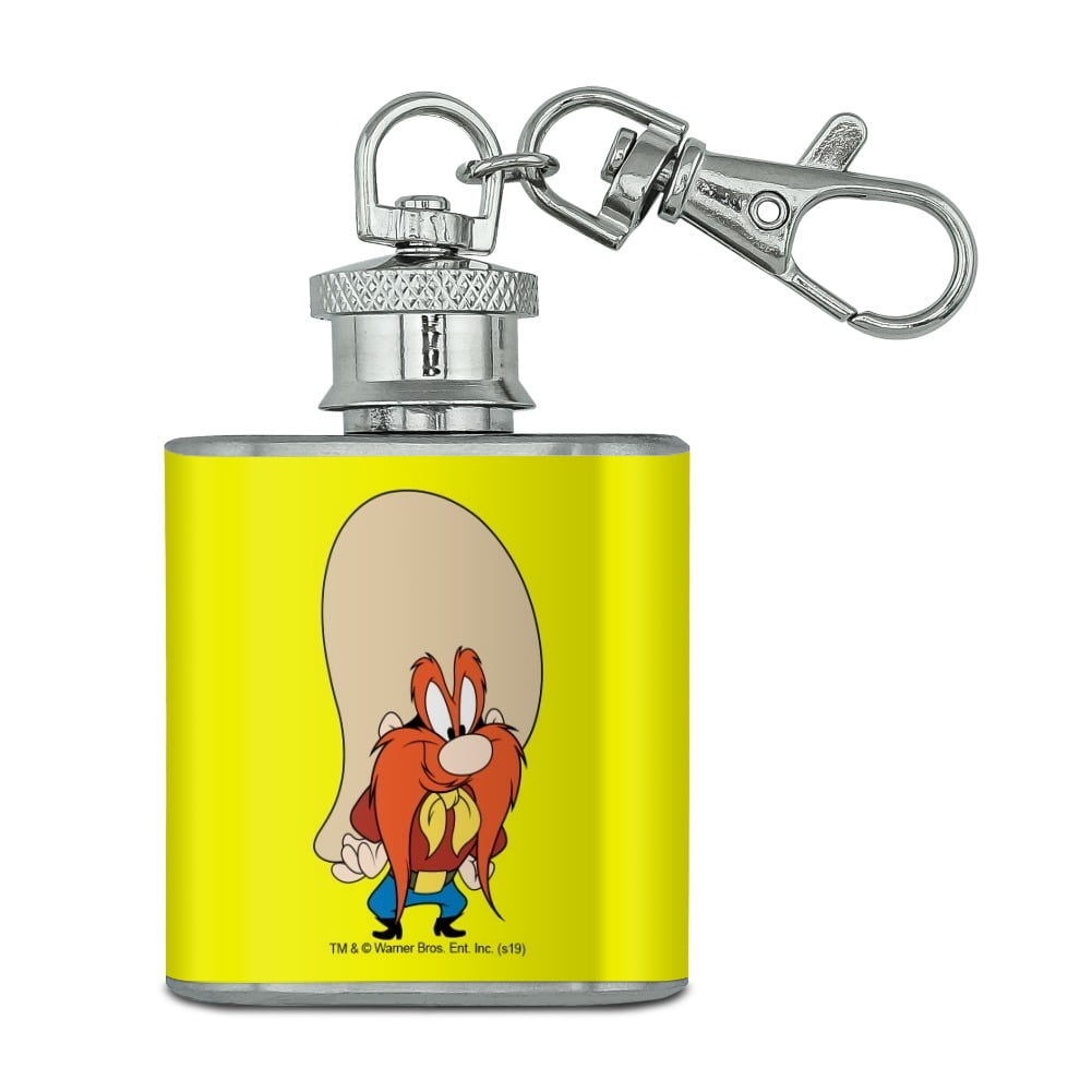 Looney Tunes Yosemite Sam Stainless Steel 1oz Mini Flask Key Chain