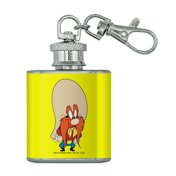Looney Tunes Yosemite Sam Stainless Steel 1oz Mini Flask Key Chain