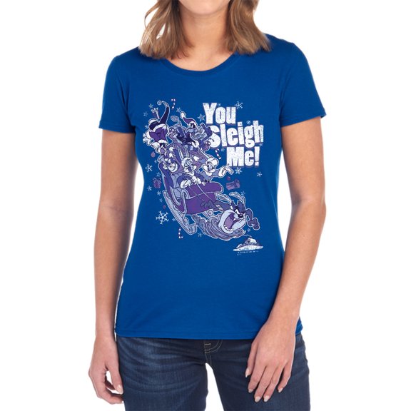 Looney Tunes You Sleigh Me Women's T Shirt, Royal, X-Large