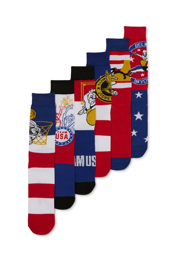 Looney Tunes and Olympics Socks, 6-Pack