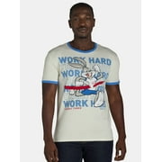 Looney Tunes x Team USA Olympics Men's and Big Men's Work Hard Graphic Tee Shirt, Sizes S-3XL
