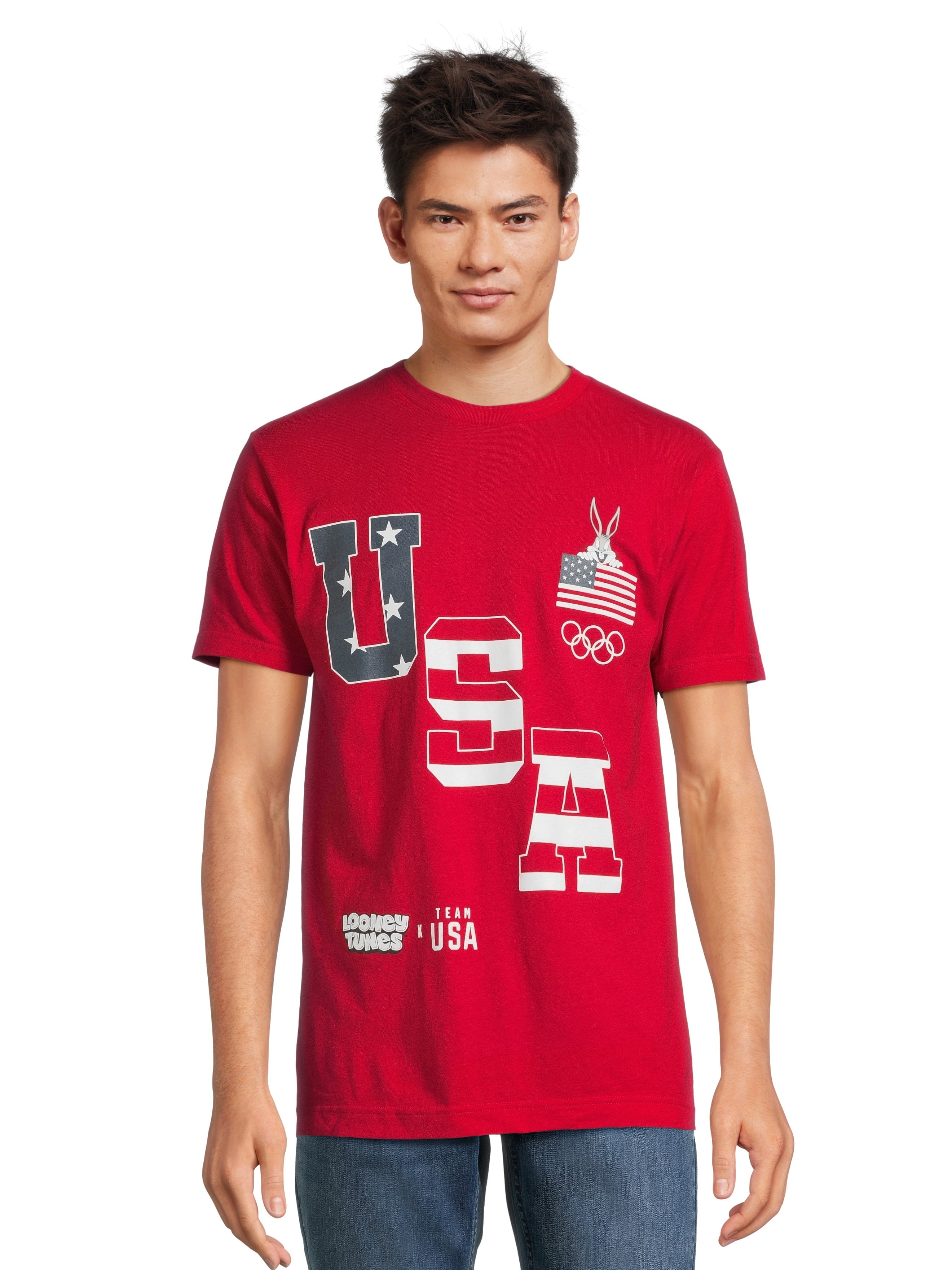 Looney Tunes x Team USA Men's & Big Men's Bugs Bunny Graphic Tee Shirt, Sizes S-3XL