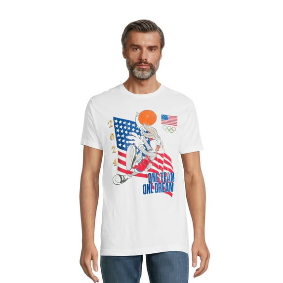 Looney Tunes x Team USA Men's & Big Men's Bugs Bunny Graphic Tee Shirt, Sizes S-3XL