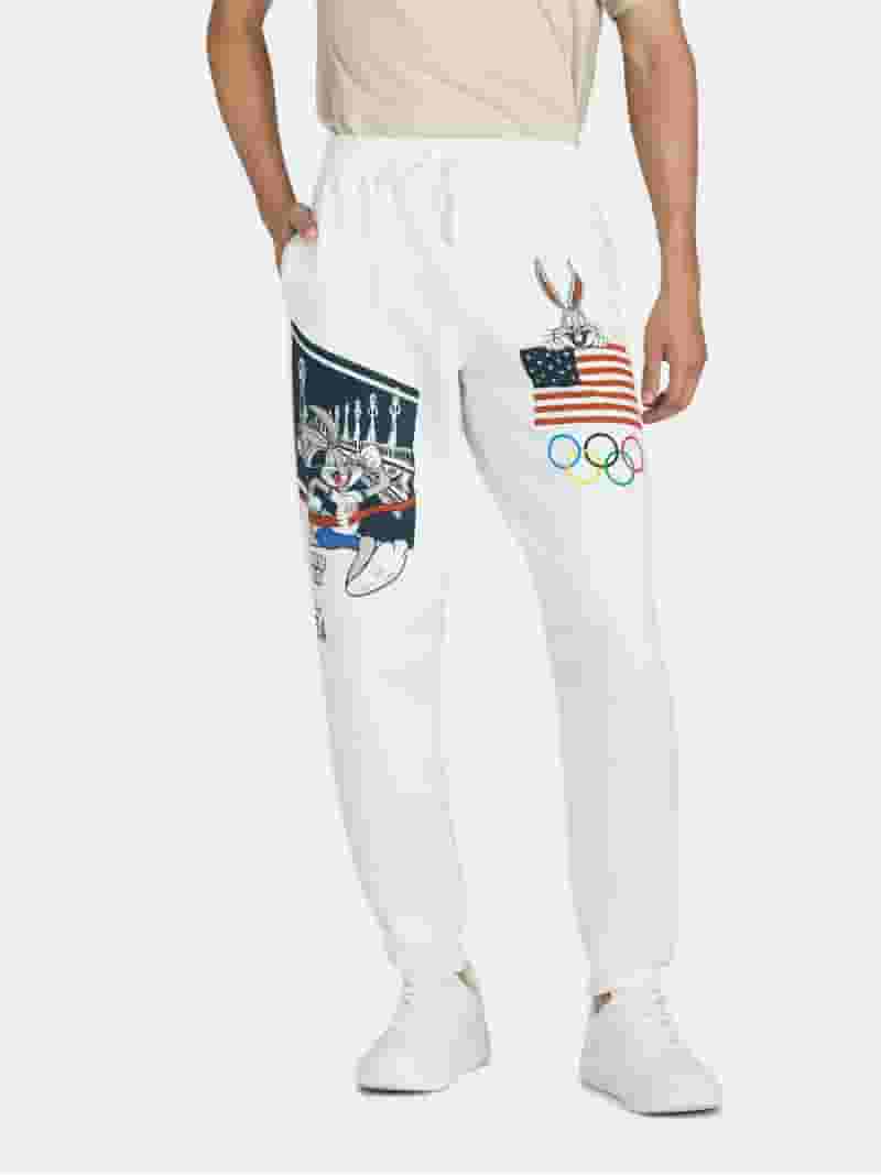 割引価格 x Tunes Looney Team Men's Licensed Bunny Bugs Olympics USA Clothing