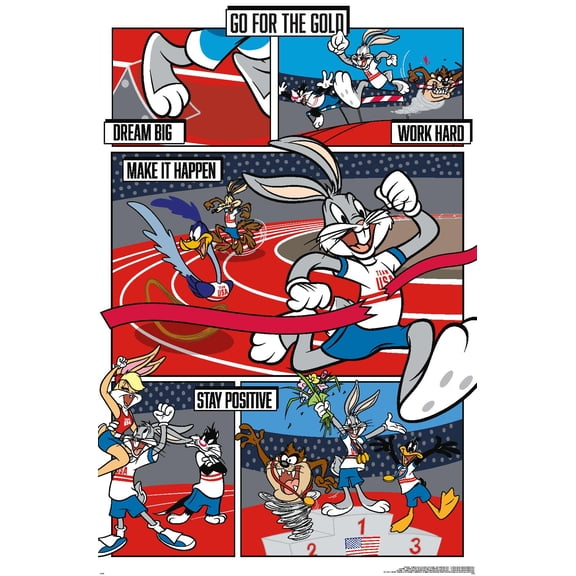 Looney Tunes x Team USA - Track and Field Wall Poster, 14.725" x 22.375"