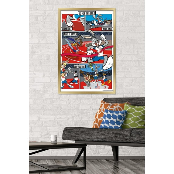 Looney Tunes x Team USA - Track and Field Wall Poster, 22.375" x 34" Framed