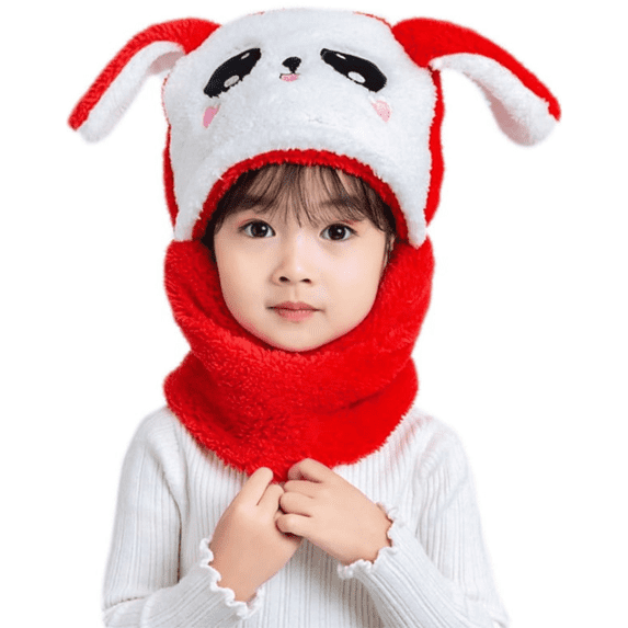 Loonyx 2-in-1 Cotton Velvet Floppy Winter Hat, Red, S, 1 Count