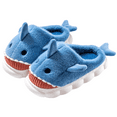 thumbnail image 1 of Loonyx Unisex Shark Slippers, Open Heel, Blue, Big Kids Size 3, 1 of 7