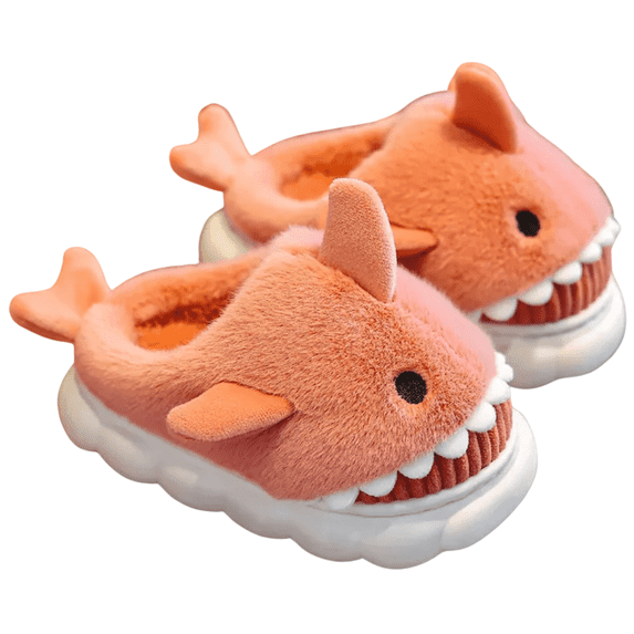 Loonyx Girls Shark Slippers, Open Heel, Pink, Big Kids Size 4