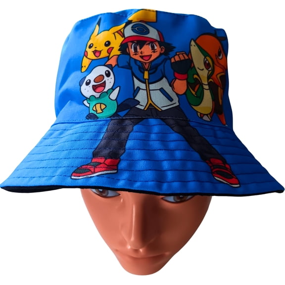 Loonyx Kids Blue Cartoon Bucket Hat, Sun Protection, Ages 5-10