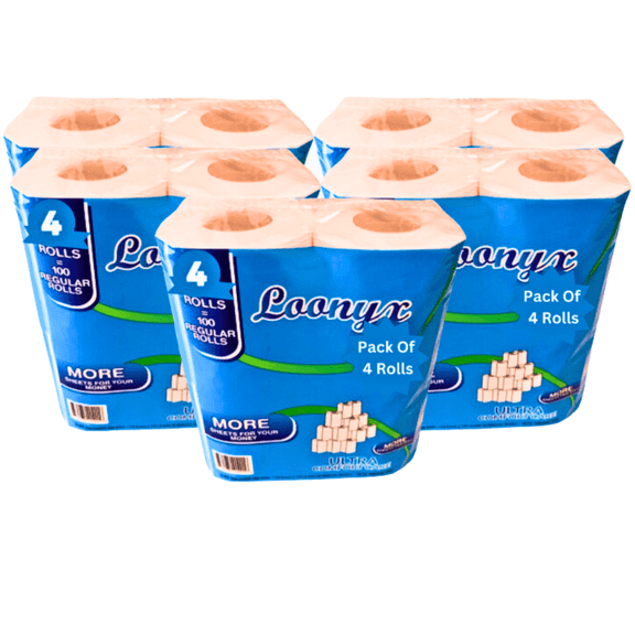 Loonyx Ultra Soft 2-Ply White Toilet Paper, 20 Standard Rolls (200 Sheets per Roll)