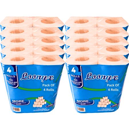 Loonyx Ultra Soft 2-Ply White Toilet Paper, 40 Standard Rolls, 200 Sheets per Roll