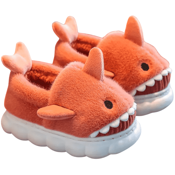 Loonyx Big Kids Winter Shark Fluffy Slippers, Girls, Closed Toe, Pink, Size 3