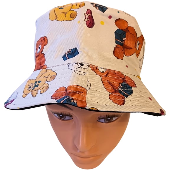 Loonyx Unisex Kids Cartoon Animal Bear Bucket Hats, Beige, Ages 3-7