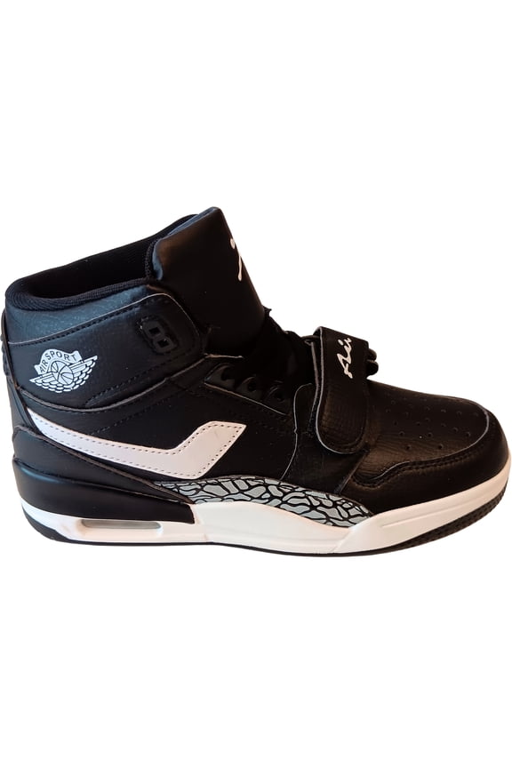 Women's Black Lace-Up Sport High-Top Stylish Sneakers, Size 8