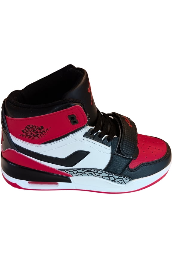 Women's Red Lace-Up Sport High-Top Stylish Sneakers, Size 5