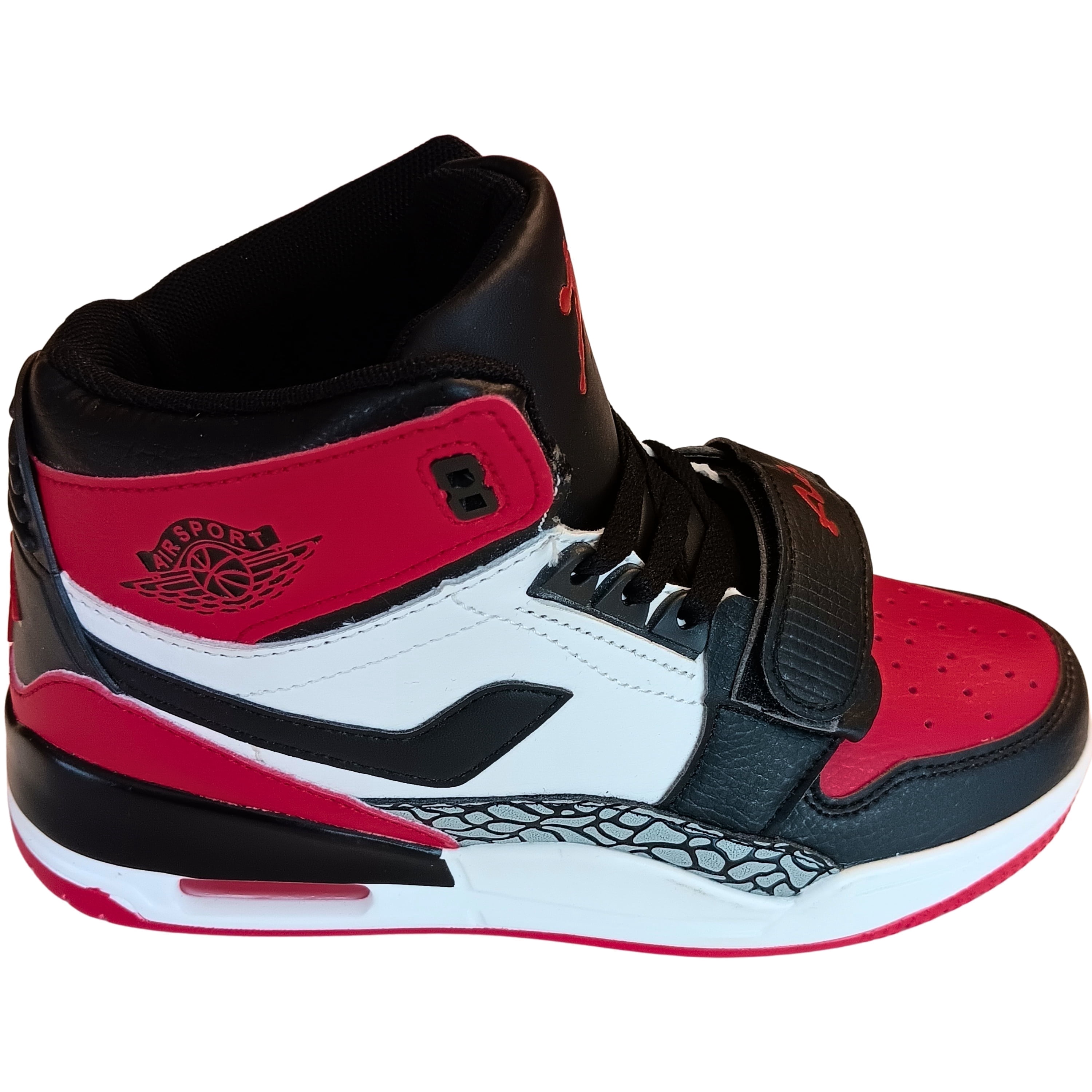 Women's Red Lace-Up Sport High-Top Stylish Sneakers, Size 7