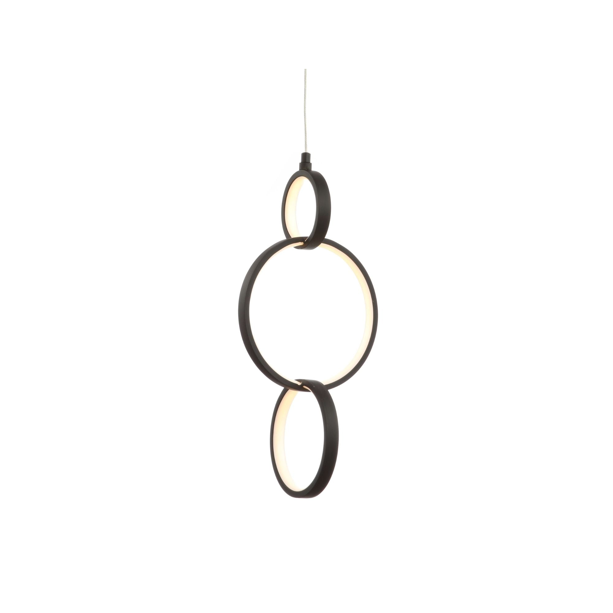 Loop 7.75" Black Adjustable LED Metal Geometric Pendant