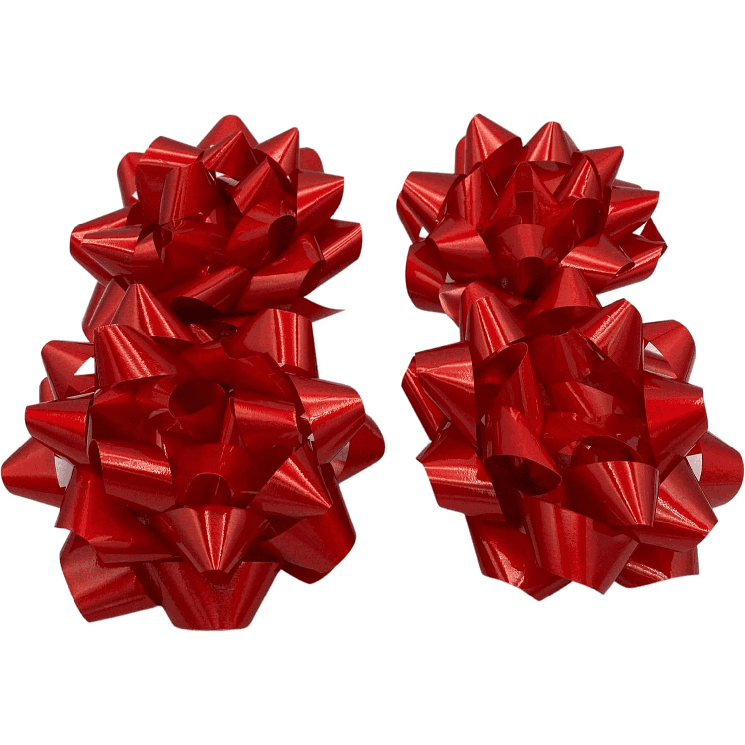 Loop Bow Sparkly Color for Gift Wrapping - 2-Packs - Total 4-Bows (Red ...
