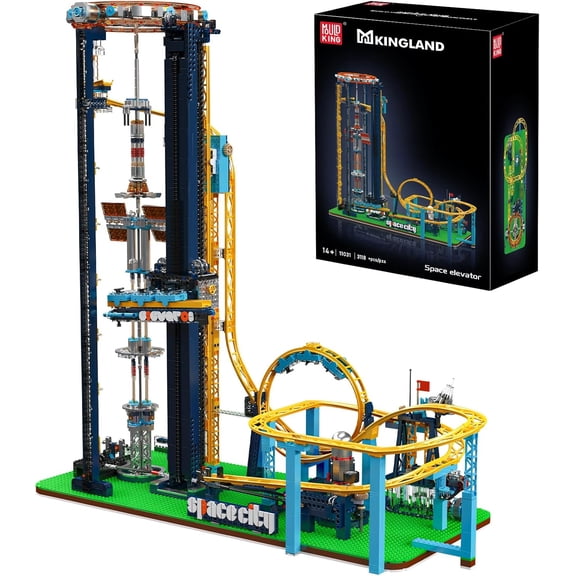 Loop Coaster Building Kit, Large Amusement Park Roller Coaster Model Set with Passenger Train and Motors, Creative Gift for Adults, 3118 PCS