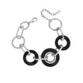 thumbnail image 1 of Modern Black and Silver Tone Chain Link Bracelet with Extender - Fashion Statement Jewelry Bracelet Silver, 1 of 7