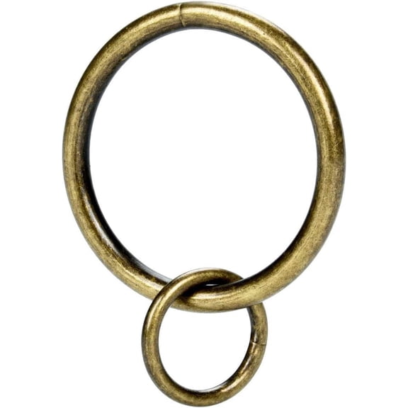 Loop Eyelet Curtain Ring for Drapery 1.7" Ring for Panel Pin Hooks,1.4Inner Diameter,Fits Up to 1.2" Rod (14Pcs,Antique Brass)
