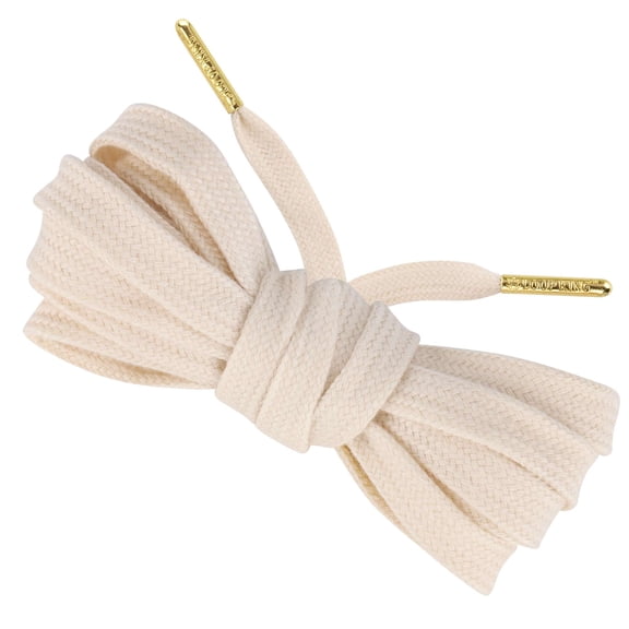 Loop King Laces Flat Cotton Shoelaces with Metal Aglet Tips for Men Women Kids, 1 Pair