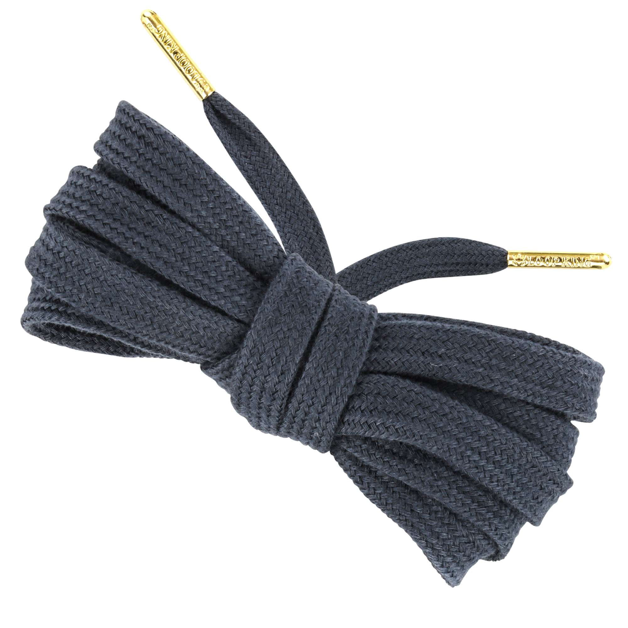 Loop King Laces Flat Cotton Shoelaces with Metal Aglet Tips for Men ...