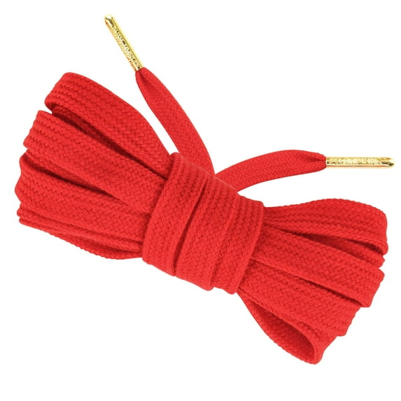 Loop King Laces Flat Cotton Shoelaces with Metal Aglet Tips for Men Women Kids, 1 Pair