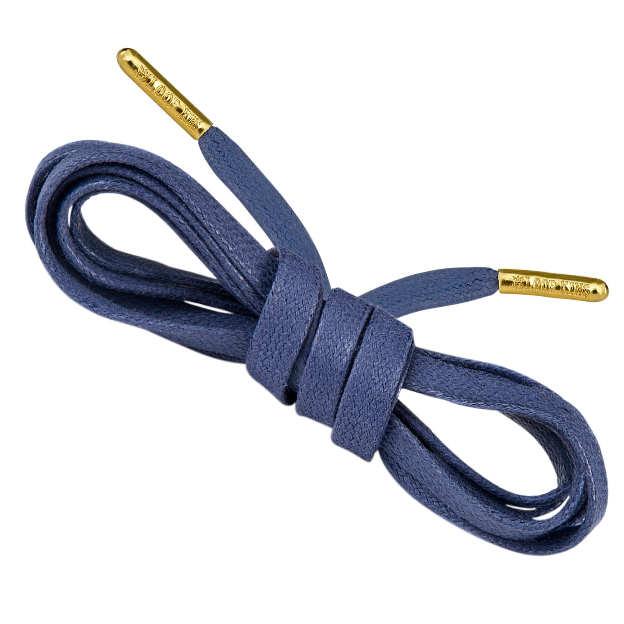 Loop King Laces Flat Waxed Shoe Laces with Metal Aglet Tips for Men ...