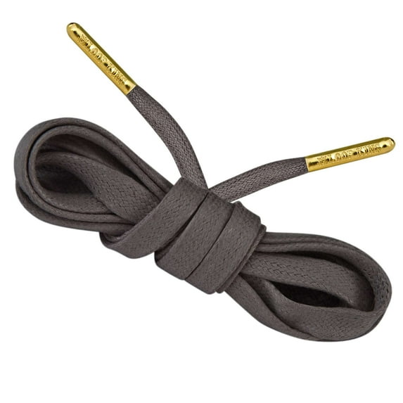 Loop King Laces Flat Waxed Shoe Laces with Metal Aglet Tips for Men Women Kids, 1 Pair
